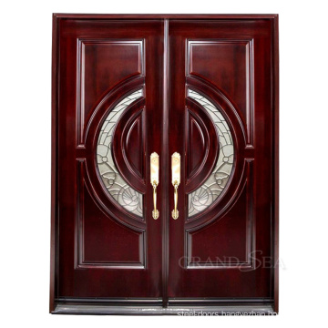 Hot sale double panel teak wood main door designs